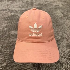 Adidas Classic Logo Salmon Pink White Adjustable OSFA Womens Hat